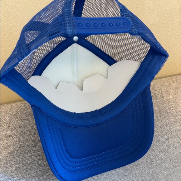 FORD Blue and White Snapback Trucker Hat, Embroidered Padded Front Panel - Picture 3 of 5